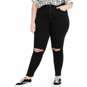 Madewell 10" High-Rise Roadtripper Jeggings Button-Front Edition Black 37 Tall